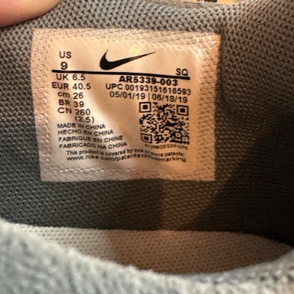 Nike Air Force 1 Sage Low Cool Grey Womens Size 9 - Picture 4 of 10